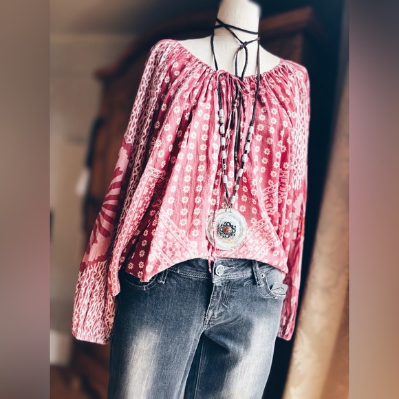 Free People Terra Cotta Peasant Top - Picture 5 of 16